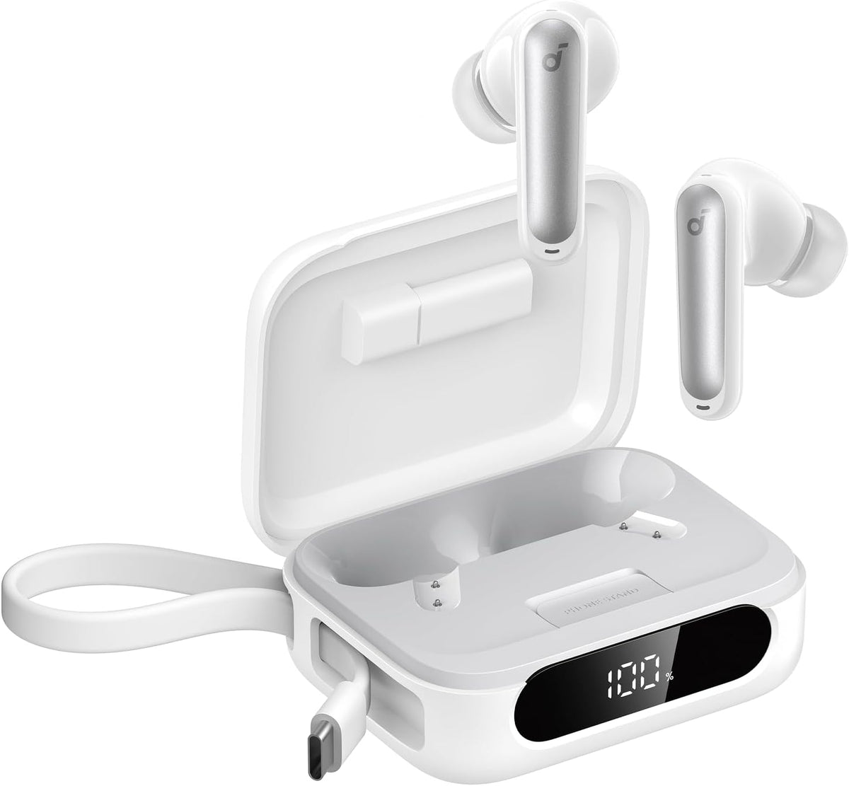 Soundcore P41i Adaptive Noise Cancelling Earbuds with Portable Phone Charger and Built-in Lightning Adapter