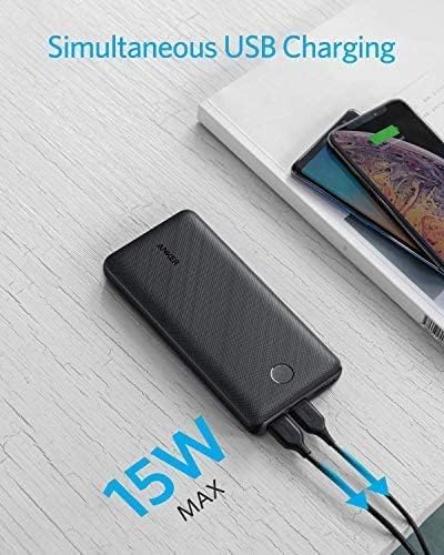 Anker Portable Charger, 325 Power Bank (PowerCore Essential 20K) 20000mAh Battery Pack with USB-C (Recharge Only) and PowerIQ Technology