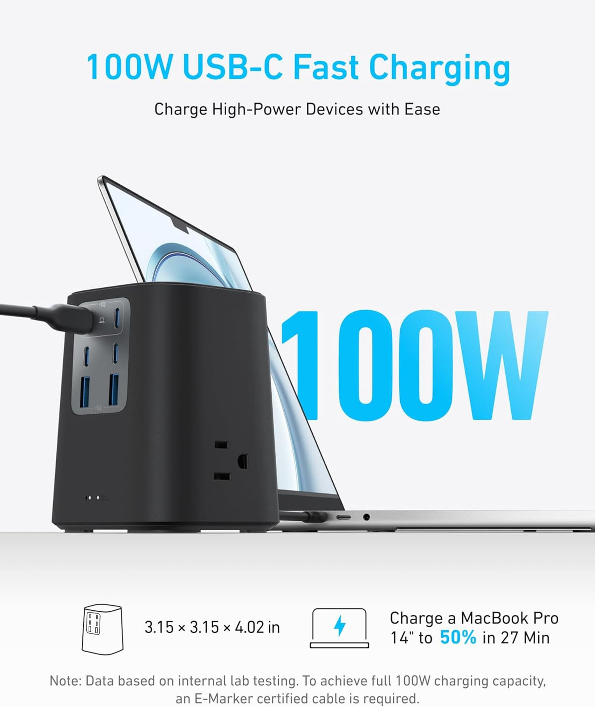 Anker Charging Station(100W), 9-in-1 USB C Power Strip