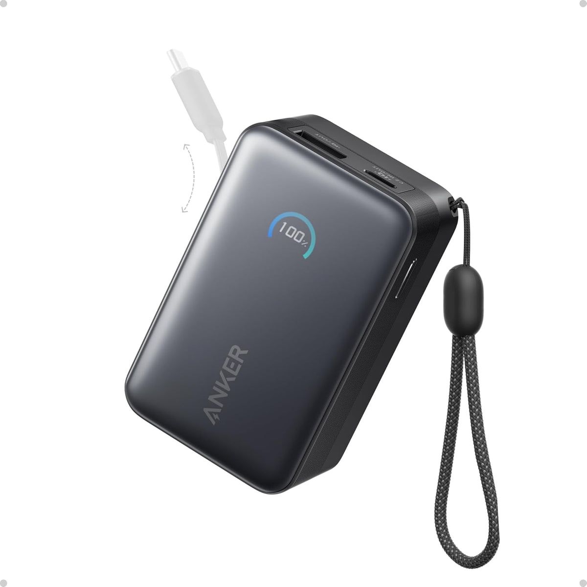 Anker Nano Power Bank (10K, 45W, Built-In Retractable USB-C Cable)
