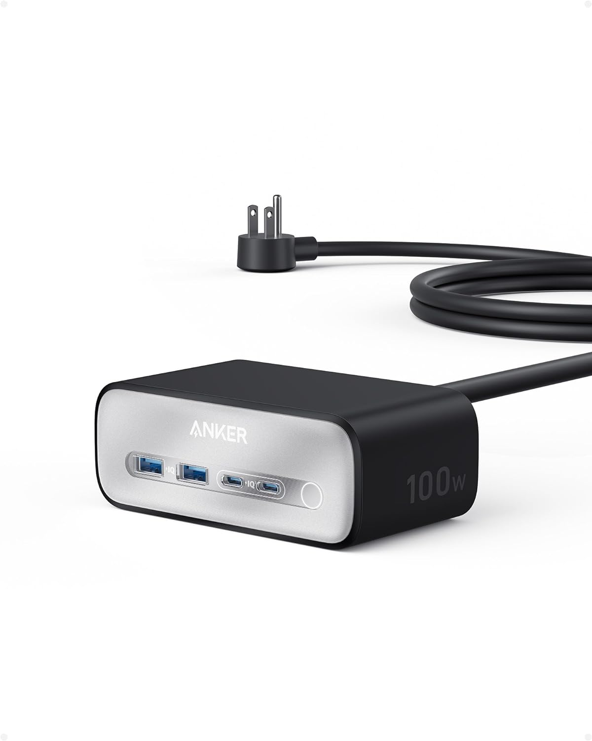 Anker Charging Station(100W Max), 7-in-1 USB C Power Strip for iPhone 15/14 and Macbook Air/Pro
