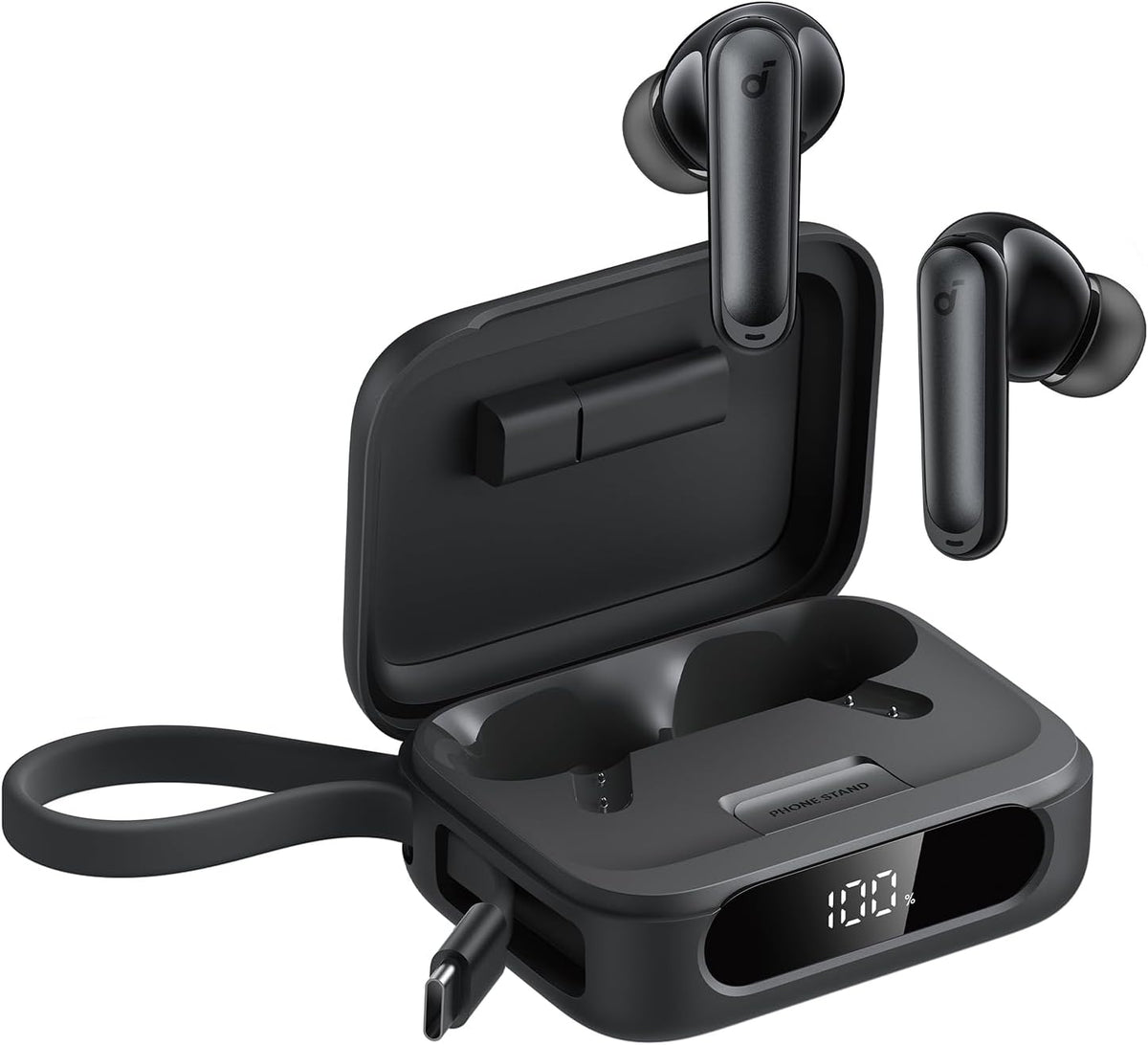 Soundcore P41i Adaptive Noise Cancelling Earbuds with Portable Phone Charger and Built-in Lightning Adapter
