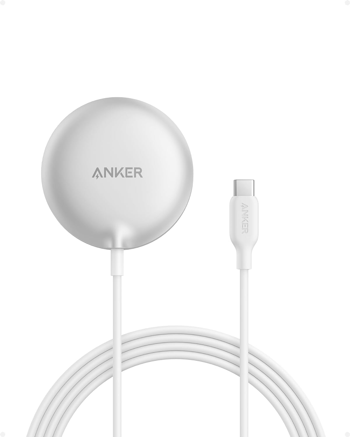 Anker MagGo Magnetic Wireless Charger (Pad), Qi2 Certified 15W Ultra-Fast MagSafe Compatible Wireless Charger