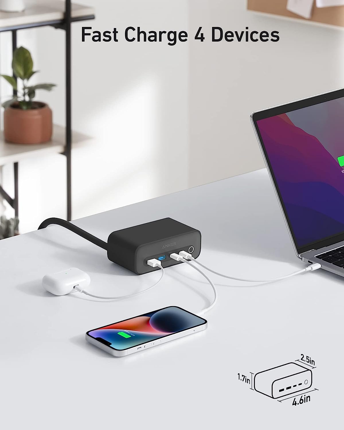 Anker 525 Charging Station, 7-in-1 USB C Power Strip for iphone13/14