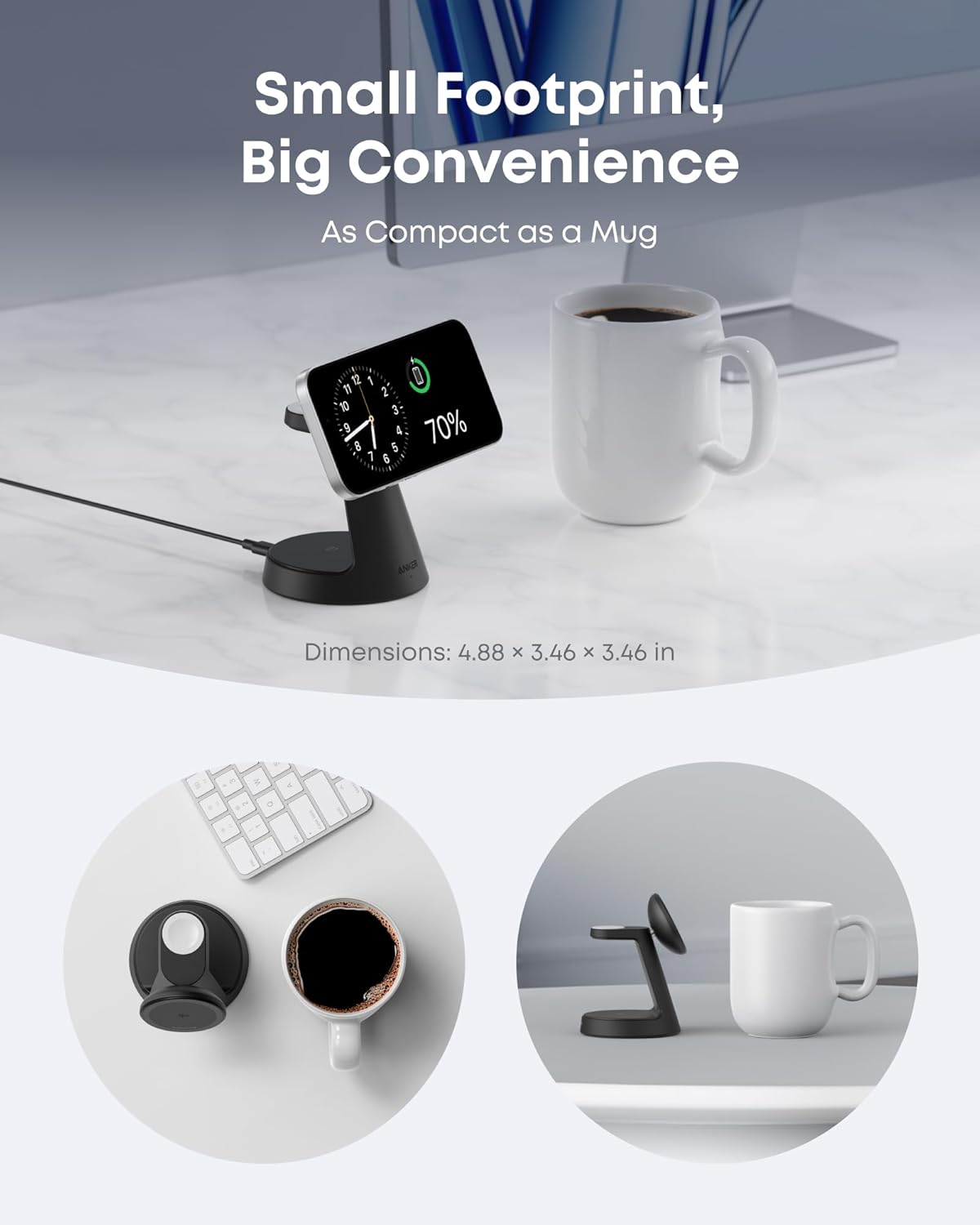 Anker MagGo Wireless Charging Station (3-in-1, Dock Stand)