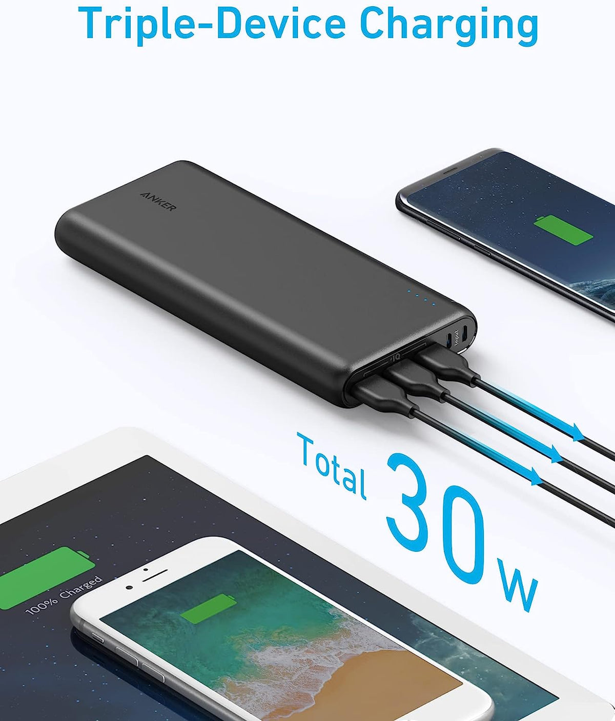 Anker 337 Power Bank (PowerCore 26K) Portable Charger, 26800mAh External Battery with Dual Input Port and Double-Speed Recharging