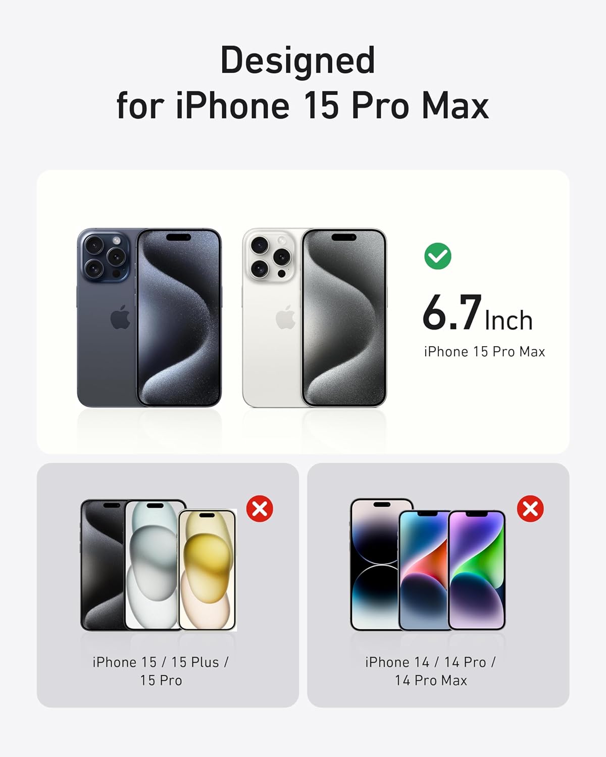 Anker 2 Pack for iPhone 15 Pro max Privacy Screen Protector