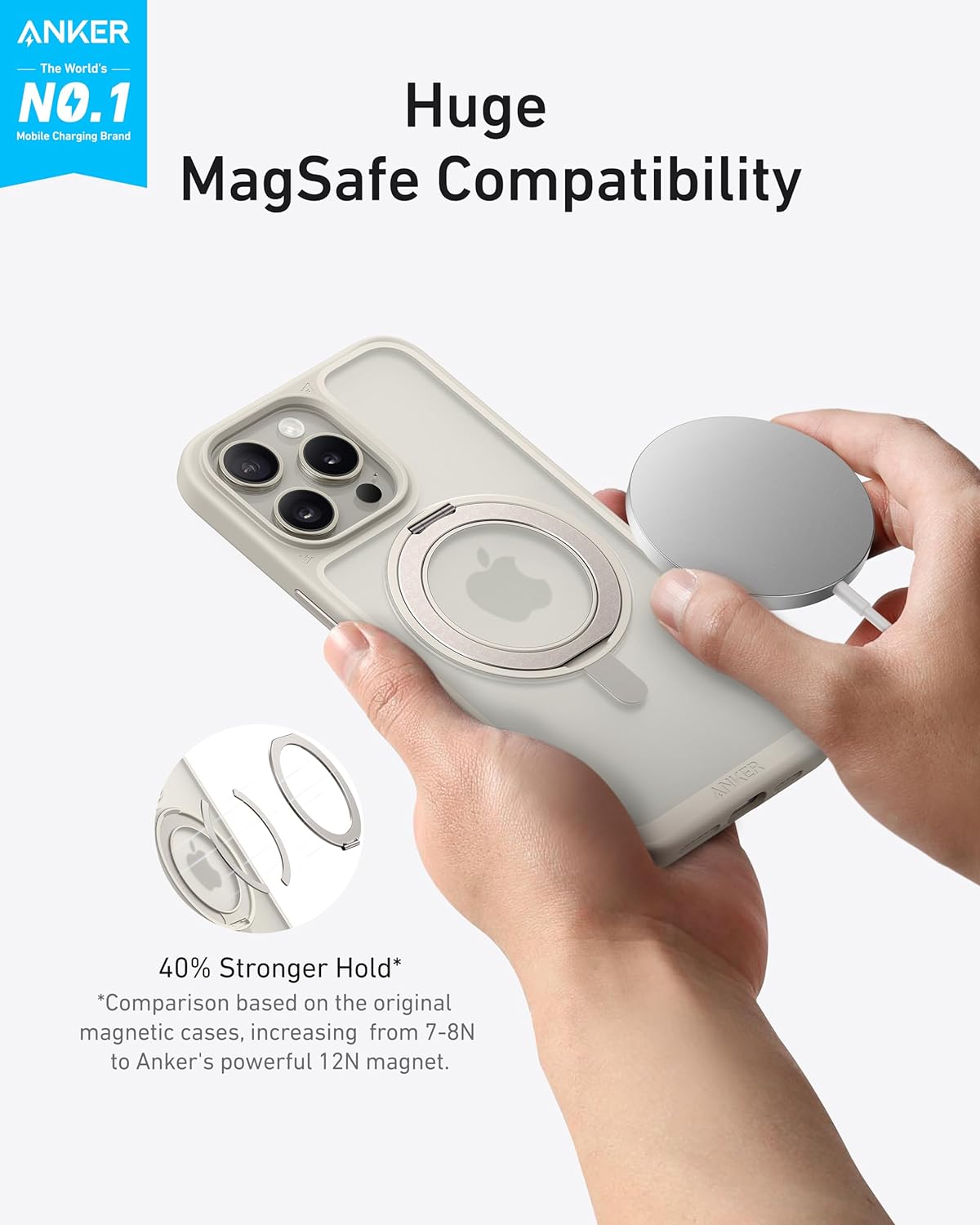 Anker Ultra Magnetic Case with Sturdy 360° Ring Stand