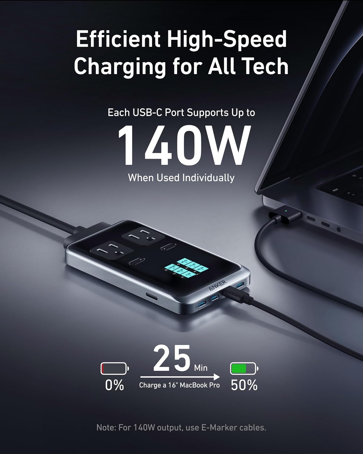 Anker Prime Charging Station, 240W 8-in-1 USB C Power Strip