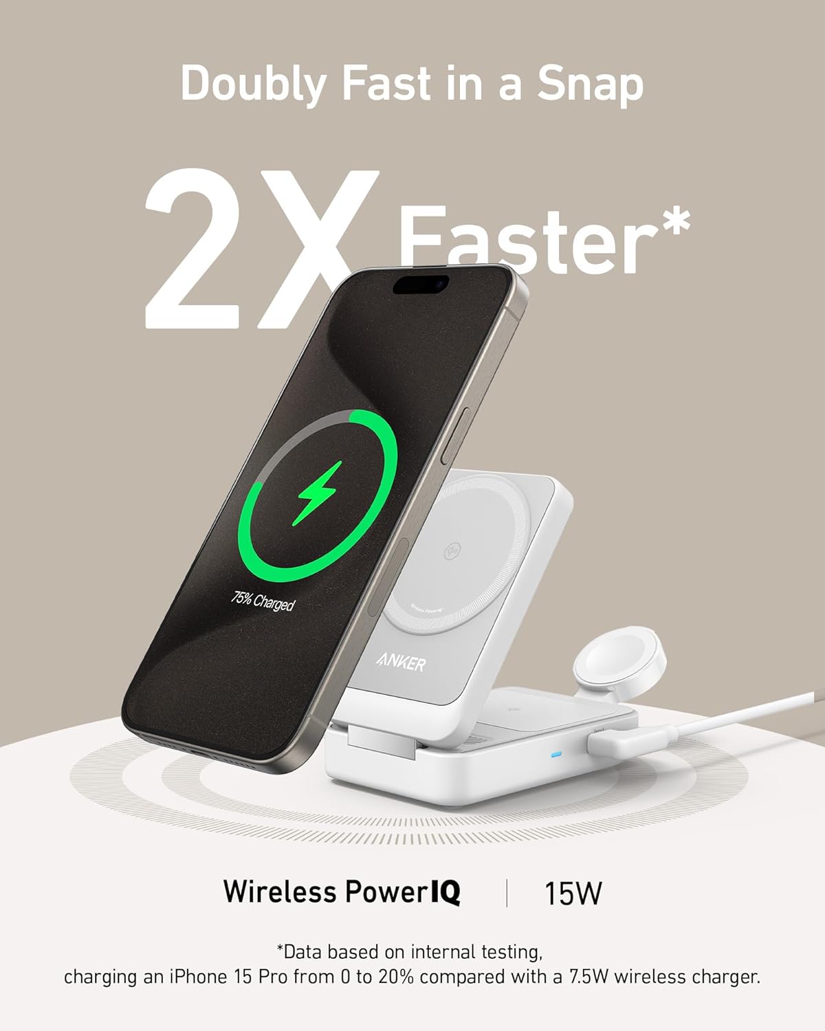 Anker MagGo Qi2  Wireless Charging Station (Foldable 3-in-1)