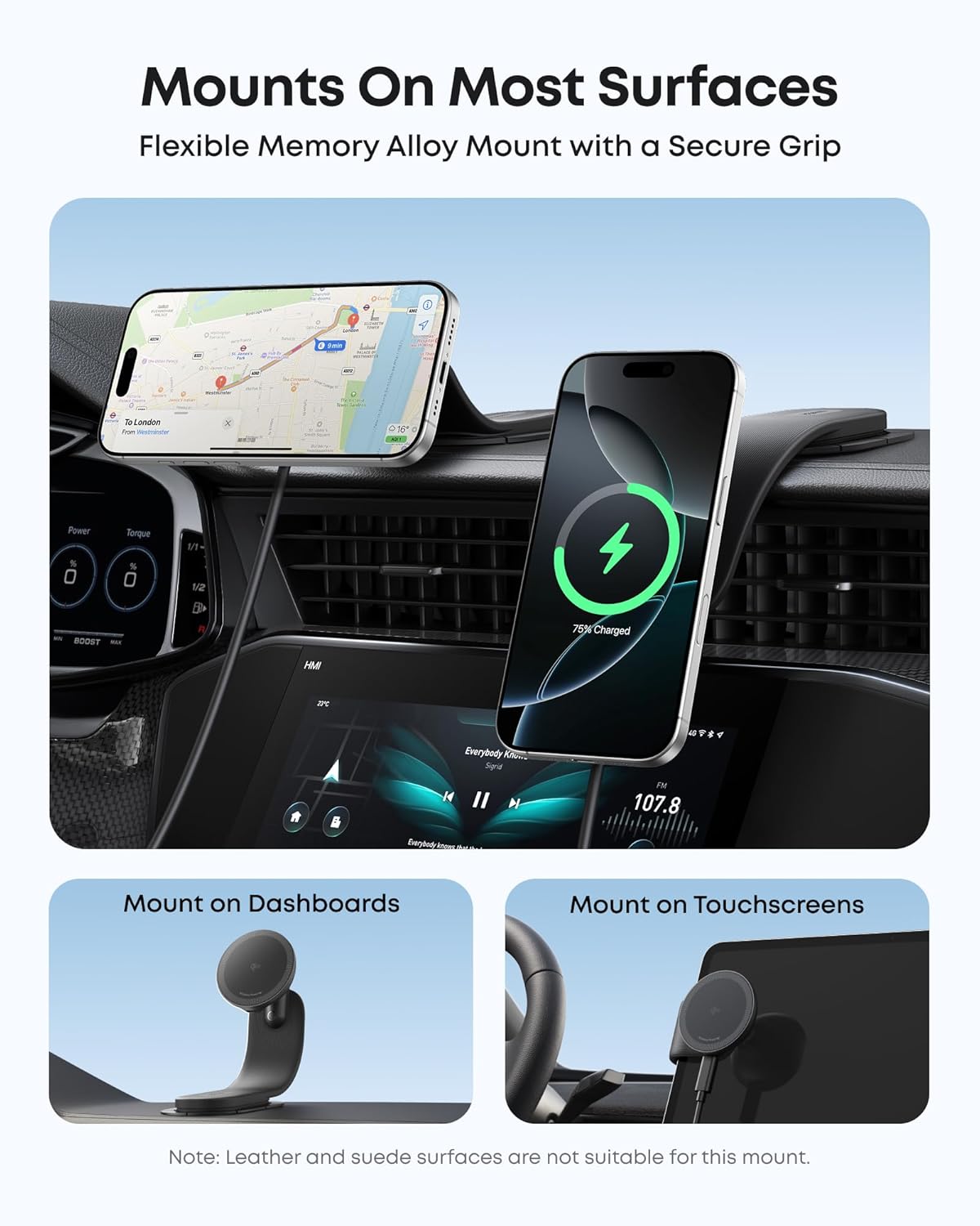 Anker Nano Magnetic Wireless Car Charger (360° Adjustable, 15W)