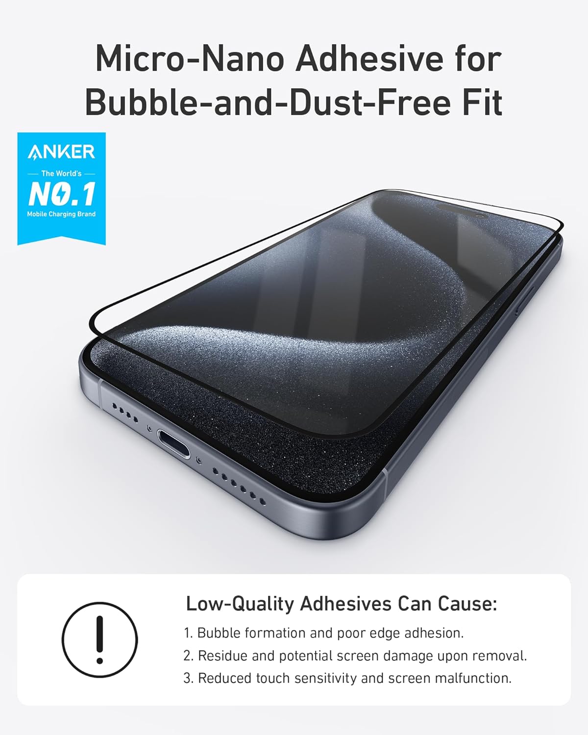 Anker Screen Protector for iPhone 15 Pro Max(2-Pack)