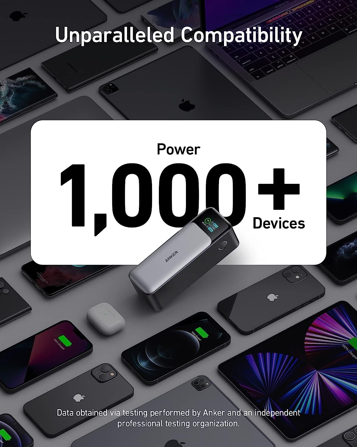 Anker 737 Power Bank (PowerCore 24K), 24,000mAh 3-Port Portable Charger with 140W Output