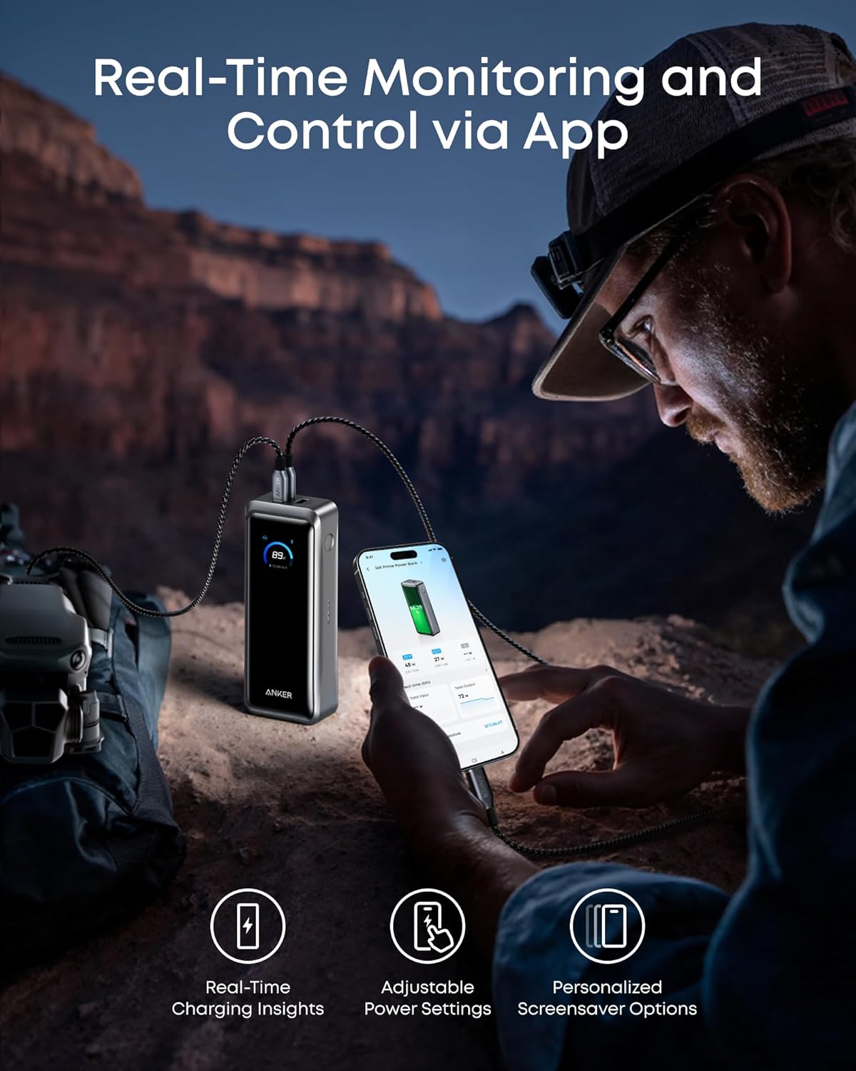 Anker Prime Power Bank, 26K 3-Port Portable Charger with 300W Max Output