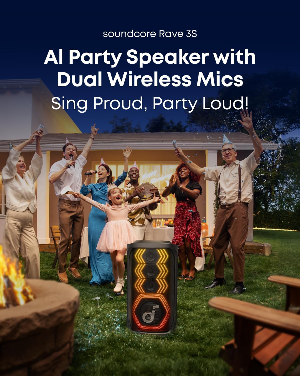 soundcore rave 3S | wireless karaoke party speaker