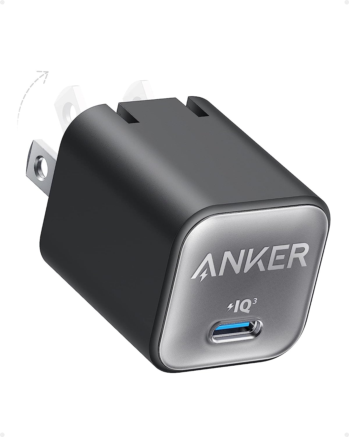 USB C GaN Charger 30W, Anker 511 Charger (Nano 3), PIQ 3.0 Foldable PPS Fast Charger- Phantom Black