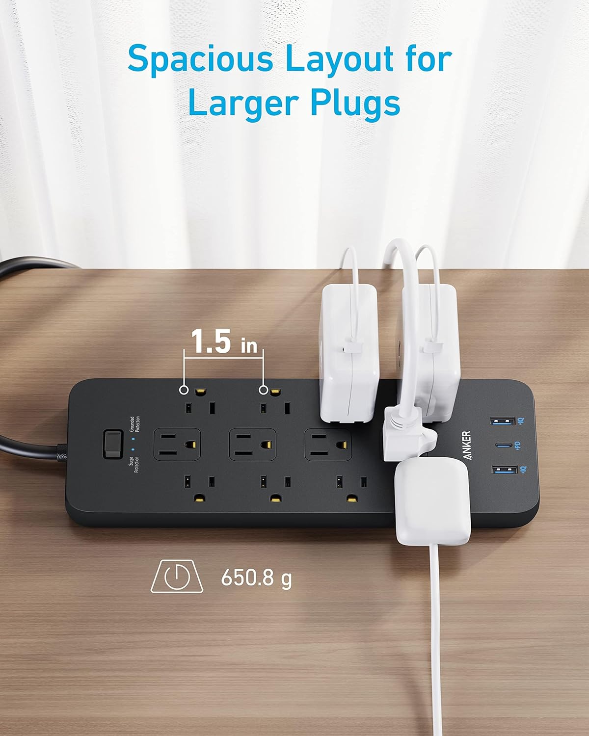 Anker 2 Pack Surge Protector Power Strip (2100J)