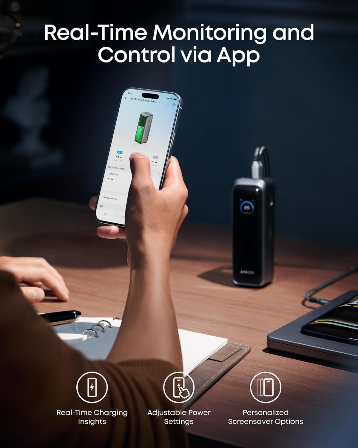 Anker Prime Power Bank, 20,100mAh 3-Port Portable Charger