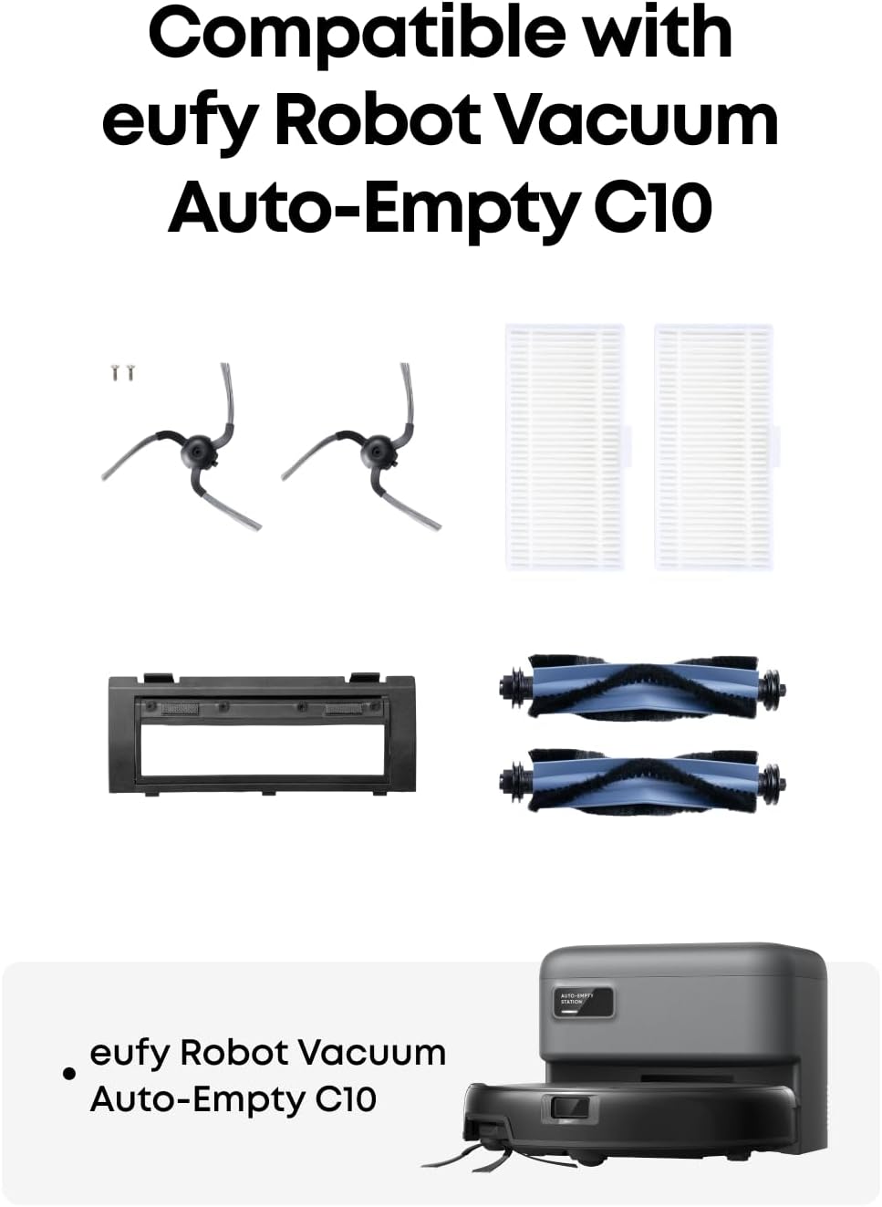 eufy C10 Robot Vacuum with One-Year Accessory Kit Bundle