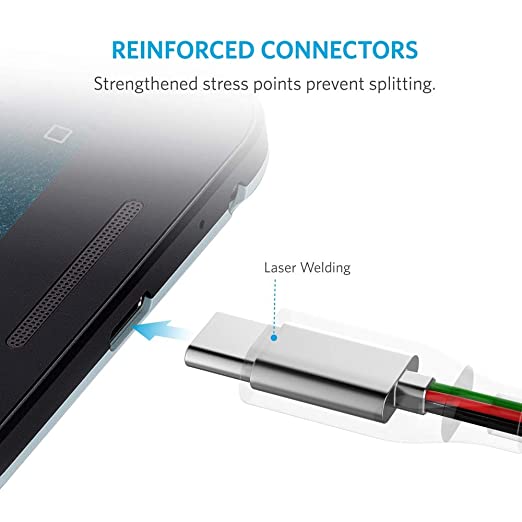 Anker USB C Cable, Powerline USB 3.0 to USB C Charger Cable (6ft) with 56k Ohm Pull-up Resistor