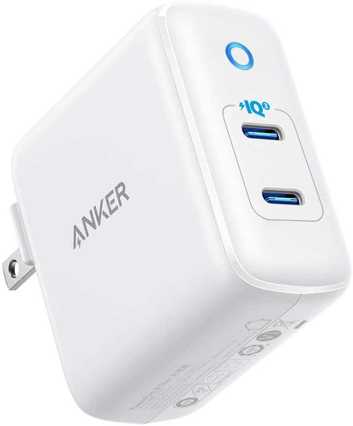 Anker USB-C Charger, PowerPort III Duo 40W, 2-Port PIQ 3.0, White/Black