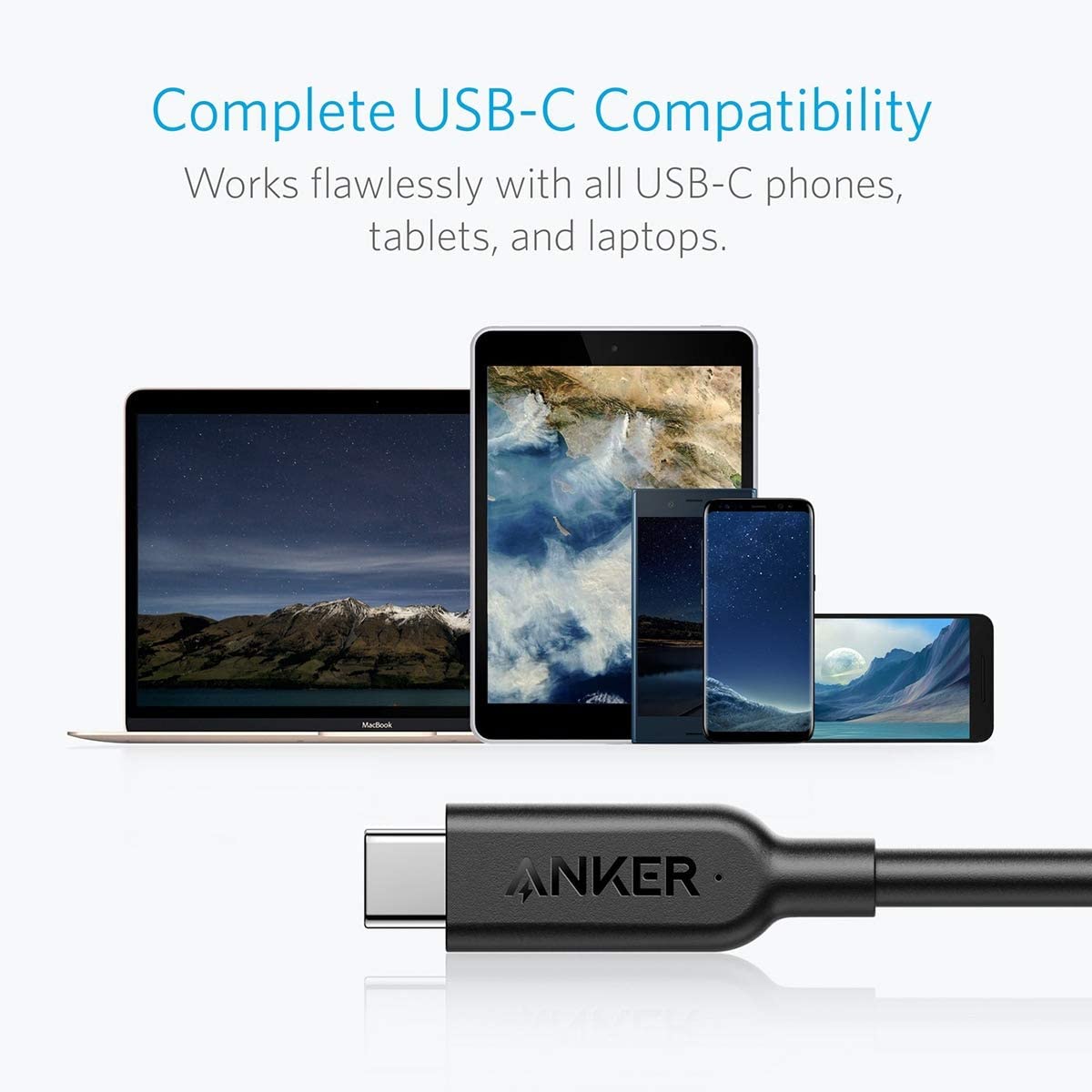 Anker Powerline II USB-C to USB-C 3.1 Gen 2 Cable (3ft),Black