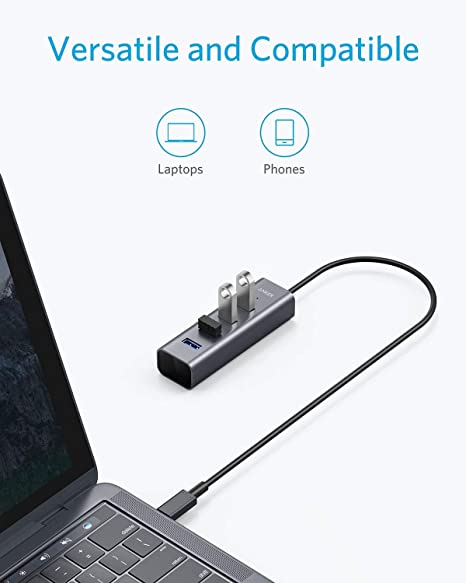 Anker USB C Hub, Aluminum USB C Adapter with 4 USB 3.0 Ports