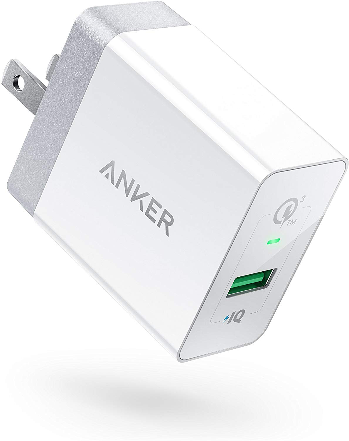 Anker Quick Charge 3.0, 18W 3A USB Wall Charger, Black/White